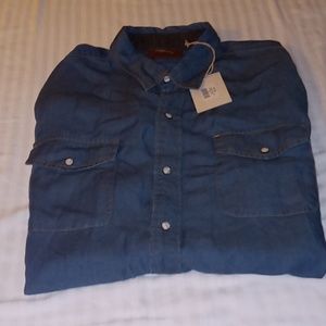 Men Bob Timberlake  denim long sleeve shirt size xlt
